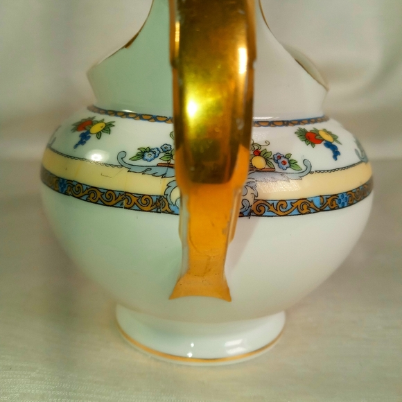 Antique Royal Bayreuth Bavaria China Creamer White multi-color fruits decor - Picture 6 of 7